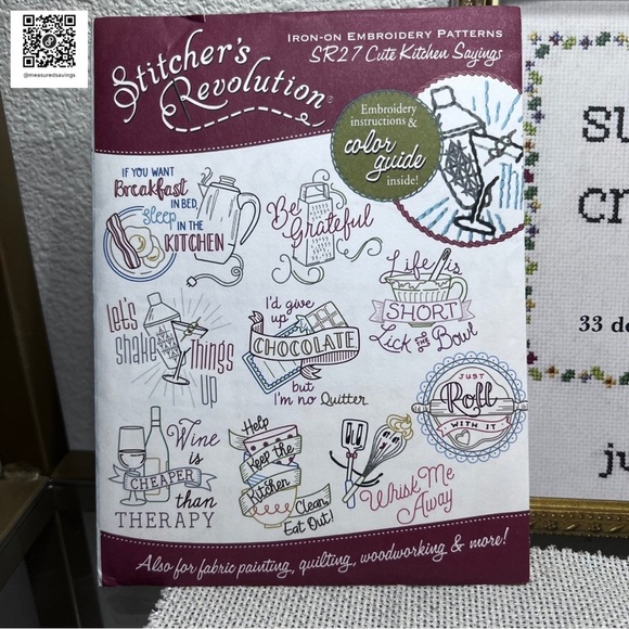 Subversive Cross-Stitch Book, Set of Cross-Stitch Patterns, Hoop and fabric - Picture 5 of 7